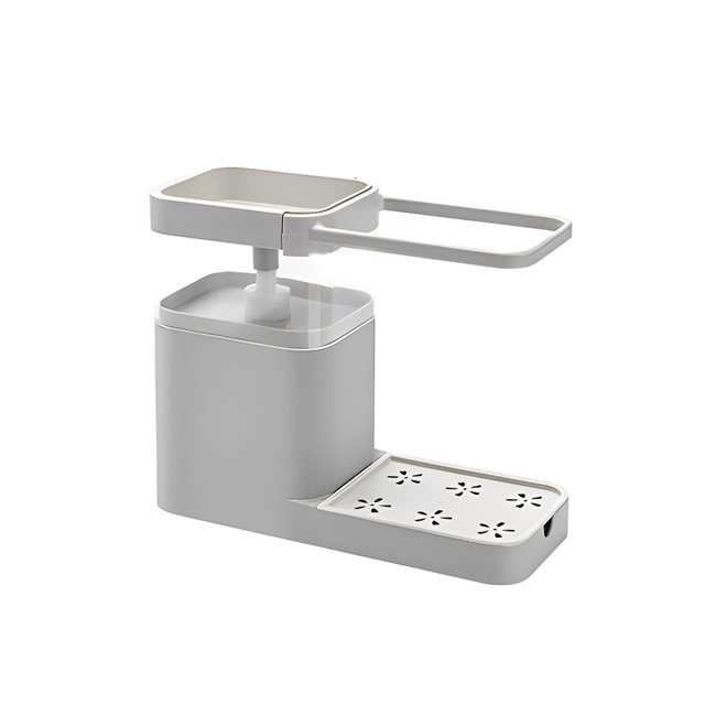 Toystoory Caja de salida automática de detergente para cocina, estante de almacenamiento de plástico portátil, dispensador de líquido ligero de secado Cocina y Comedor Gris Toystoory HA083844-03B