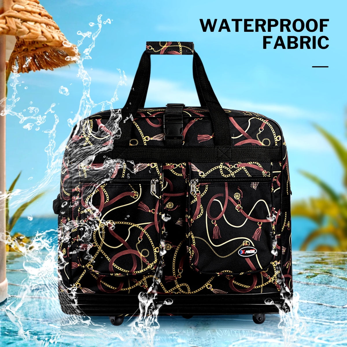 30in Expandable Foldable  Suitcase 3 Layer Foldable  Rolling  Luggage Large Wheeled Travel Bag  for  Home Storage Moving All Trip,EX30-CHAIN