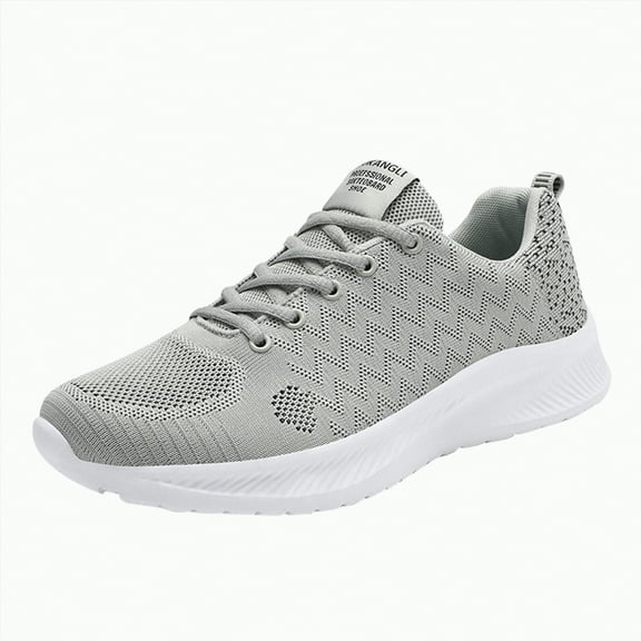 Gvdentm Men's Low-Top Sneakers Men's Sneakers Mesh Lightweight Athletic Shoes Grey,11.5