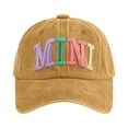 thumbnail image 2 of MINI Trucker Hat Vintage Embroidered Adjustable Baseball Cap, Two-Tone Ponytail Hat Gifts for Mothers Day Outfits Brown One Size, 2 of 3