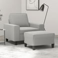 thumbnail image 3 of vidaXL Couch Modern Accent Upholstered Chair with Footstool Microfiber Fabric, 3 of 12