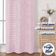 thumbnail image 2 of SIABC-Boho Striped Curtains 63 Inch Length for Bedroom 2 Panels Set, Cross Striped Clip Textured Blush Curtains Light Filtering Soft Airy Window Treatments for Living Room, Each 42 Wx63 L, 2 of 4