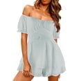 thumbnail image 1 of HBFAGFB Jumpsuit Womens Fashion Ruffle One Neck Short Sleeve Loose Shorts Dressy Rompers BU2 Size 2XL, 1 of 3
