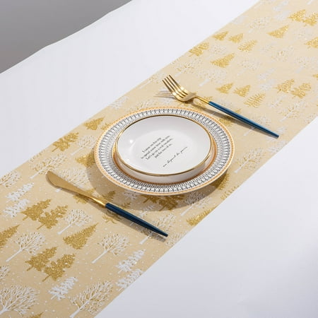 

Guvpev Christmas Decorations Linen Table Runner Linen Unlined Table Runner Ideal for Wedding Baby Shower Party Decor Thanksgiving Christmas or Special Event - Size 11 x105
