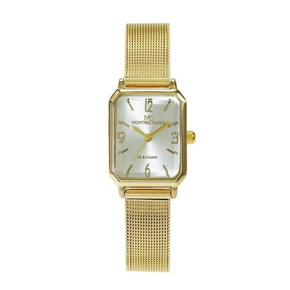 25mm Montres Carlo Fashion Modern Women's Luxury Metal Mesh Band Dress Watch (Silver)