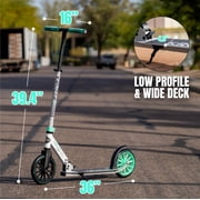 Large Folding Kick Scooter for Adults and Teens – Adjustable Handlebar – Big 200mm Wheels – Lightweight Durable Frame – Madd Gear Kruzer 200