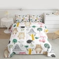 thumbnail image 2 of Homewish Bear Fox Hedgehog Bedding Comforter Set 2pcs for Child Boys Girls,Cartoon Woodland Wildlife Twin Comforter Sets Microfiber,Kawaii Animal Breathable Bedding Set,Ultra Soft Home Decor, 2 of 8