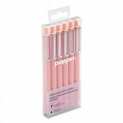 Poppin 104448 0.7 mm Retractable Poppin Luxe jel Pen, Black  & Blush Barrel - 6 per Pack