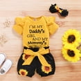 thumbnail image 2 of GRNSHTS Newborn Infant Baby Girl Sunflower Little Miss Sassy Short Sleeve Romper Shorts Outfits Headband (Yellow,12-18M), 2 of 9