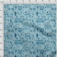 thumbnail image 4 of oneOone Rayon Baby Blue Fabric Kids Sewing Craft Projects Fabric Prints By Yard 56 Inch Wide, 4 of 4