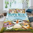 thumbnail image 2 of Puffin Rock Conjunto de sábanas temático, trío de piezas, cómodo y amigable con la piel, diseño único, regalo de decoración para el hogar para familiares, amigos y fans,140cm *210cm, 2 of 6