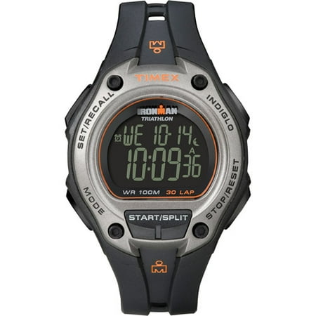 Timex Men's Ironman Classic 30 Oversized Black/Silver-Tone Watch, Resin Strap