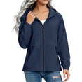 thumbnail image 2 of GUACER Womens Lightweight Hooded Windbreaker Jacket, Waterproof Zip-Up Rain Coat with Pockets for Travel & Hiking, 2 of 9