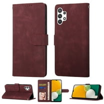 Samsung A13 Wallet Case 4G, Luxury RFID Blocking Card Holder Slot, Stand Premium PU Leather & Soft TPU Back Shockproof Flip Folio Book Magnetic Cover For Samsung Galaxy A13 4G,Winered