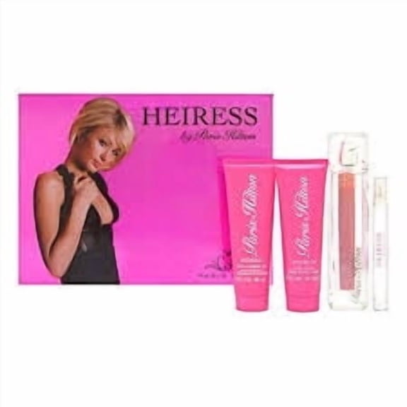 Paris Hilton Heiress 3.4oz EDP Spray, 0.34oz EDP Spray, 3oz Body Lotion, 3oz Bath & Shower Gel 4 Pc Gift Set