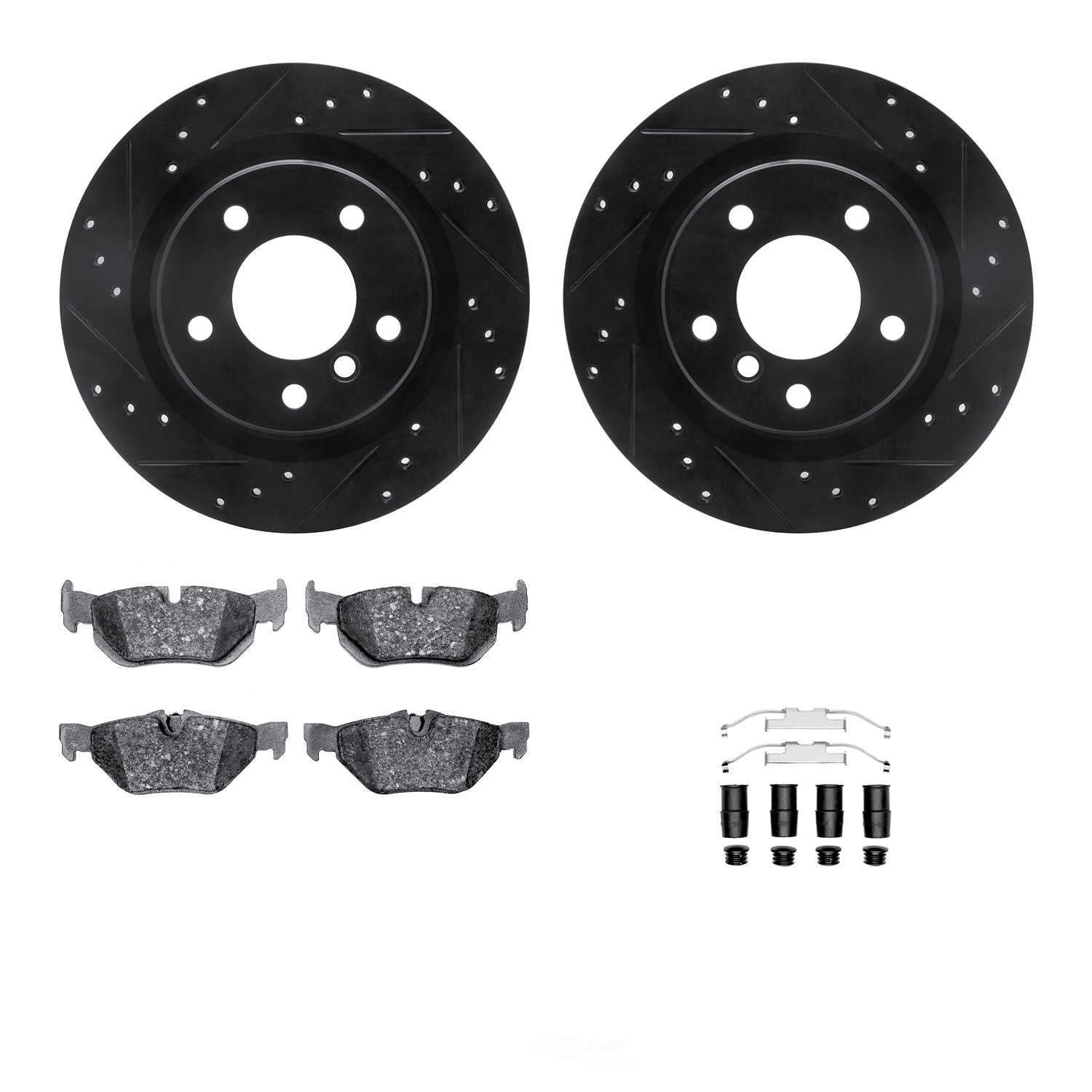 Dynamic Friction Company 8612-31065 DFC Rotors-Drilled and Slotted-Black with EURO 5000 Ceramic