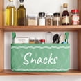 thumbnail image 4 of Wlnokfjo Snack Basket for Pantry & 5 Seal Clips - Snack Bin Organizer for Countertop - Imitation Linen Snack Storage Containers for Storing Chips, Pretzels, Cookies, Popcorn and more,Green, 4 of 9