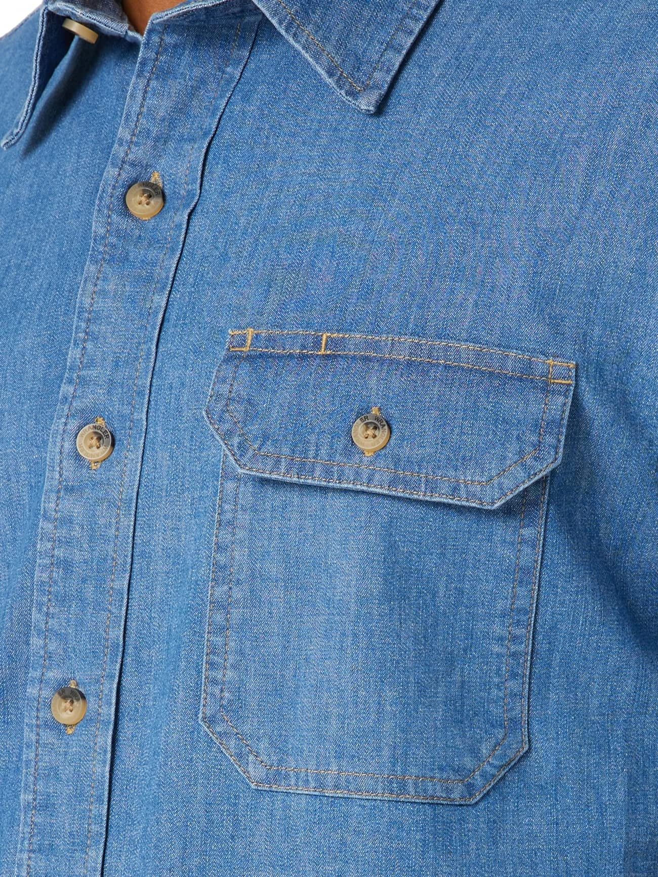 Wrangler Authentics - Camisa de tela clásica de manga larga