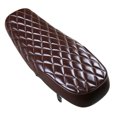 thumbnail image 1 of Silla de Cuero Marrón para Racer Seat Flat Saddle para Vintage Street Bike Sunnimix Sillín de asiento de motocicleta, 1 of 8