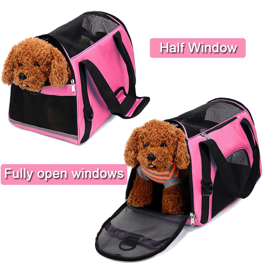 A4pet Cat Carrier Dog Carriers,Airline Approved Lightweight Soft-Sided Portable Pet Travel Washable Carrier for Kittens,Puppies,Removable Soft Plush mat and Pockets,Locking Safety Zippers 