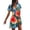 Light Blue, variant on Hawaiian Tropical Dresses for Women V Neck Floral Print Short Sleeve Flowy Wrap Dress Vacation Dresses