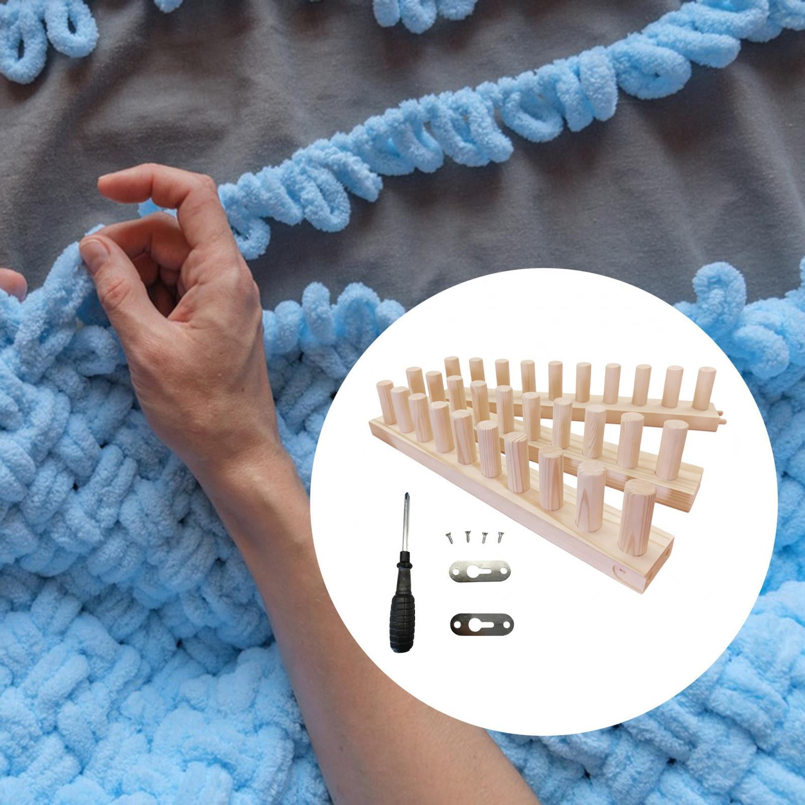 Knitting Loom Wooden Peg Weaving Frame Adjustable Modular Design Ideal for Craft Lovers and Blanket Projects