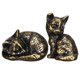 thumbnail image 1 of ColoMX Figuras de gato de latón, decoración de esculturas de gato en miniatura, decoraciones de gato de latón, adornos de gato pequeños para el hogar y la oficina, 2 uds., 1 of 8