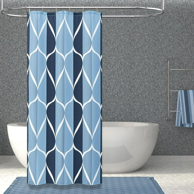 Shower Stall Curtains, 36 Inches Narrow Waffle Weave Weighted Fabric