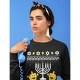 thumbnail image 4 of Tstars Women's Funny Jewish Holidays Ugly Christmas Hanukkah Sweatshirt, Small Black, 4 of 5