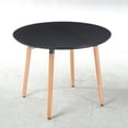 thumbnail image 4 of Extendable Dining Table,100/140/180x100x75cm, wood leg, black MDF table, 4 of 11