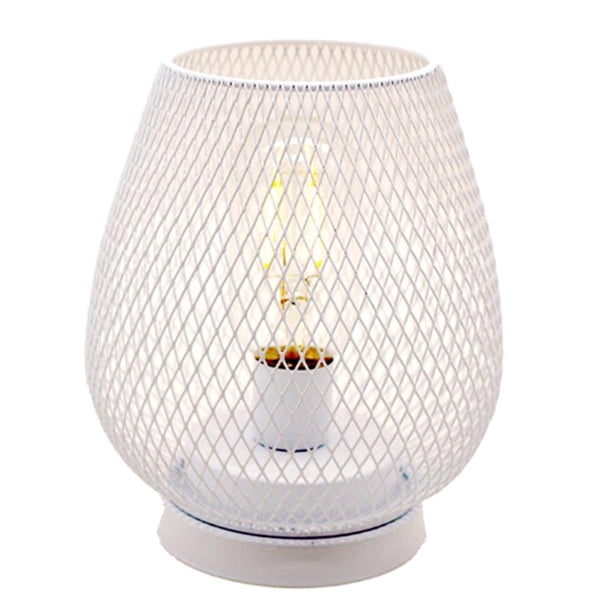 Chic hierro pájaro jaula en lámpara de escritorio luz decorativa blanco Gloria lámpara de noche de escritorio