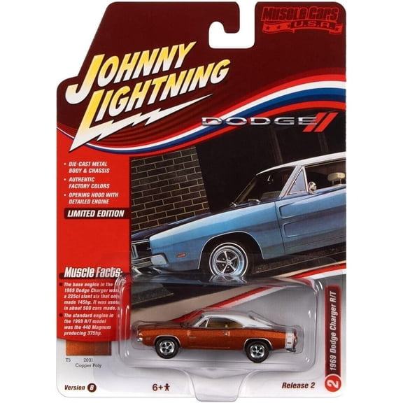 Johnny Lightning Muscle Cars USA 1969 Dodge Charger R/T Diecast Car