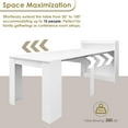 thumbnail image 5 of 20"-99" White Extendable Dining Table with Storage for 2-10 People, Modern Modular Extension Table, Space-Saving Extra Long Folding Dining Table, Multifunctional Conference Meeting Table, 5 of 8