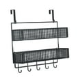 thumbnail image 3 of TISHITA Over The Door Hook Organizer, Towel Rack, Coat Hooks for Storage Over The Door, Door Hanger, Mesh Basket for Bathroom, Office, Kitchen L, 3 of 7