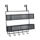 thumbnail image 3 of Organizador de ganchos para colgar sobre la puerta, toallero, ganchos para colgar sobre la puerta, percha para puerta, canasta de malla para baño, negro, 3 of 8