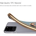 thumbnail image 3 of Designed for Samsung Galaxy S21 Ultra 5G Case 6.8 in 2021, Soft Silicone TPU Edge Plating Finger Ring Holder Kickstand Shockproof Protective Bumper Cover Cases - Gray, 3 of 7