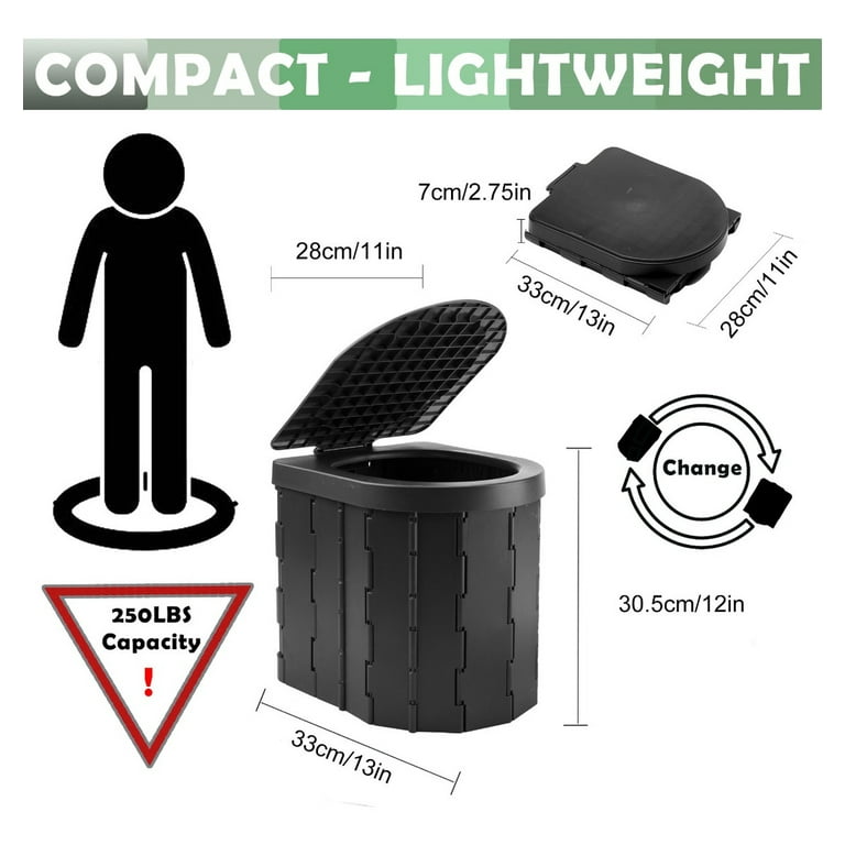 KINSPORY Portable Camping Toilet, Foldable Potty Outdoor - Main Image