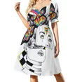 thumbnail image 1 of Vestido de manga corta incondicional para invitada de boda de 8.º año, vestidos de verano para mujer., 1 of 7