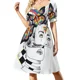 thumbnail image 1 of Vestido de manga corta incondicional para invitada de boda de 8.º año, vestidos de verano para mujer., 1 of 7