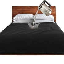 Waterproof Bed Blanket, Washable Leakproof Bed Cover, Reversible Protector Blanket for Couch Sofa, Stain Proof Blanket Pad for Adults, 80X60 inches, Black