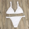 thumbnail image 5 of Plus size Swimsuits Women Bandeau Bandage Bikini Set Push-Up Brazilian Swimwear Beachwear Swimsuit White M(M), 5 of 9