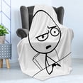 thumbnail image 4 of Humor Soft Flannel Fleece Throw Blanket, So What Guy Meme Face Best Avatar WTF Hipster Mascot Snobby Sign Picture, Cozy Plush for Indoor and Outdoor Use, 50" x 60", Black and White, by Ambesonne, 4 of 5