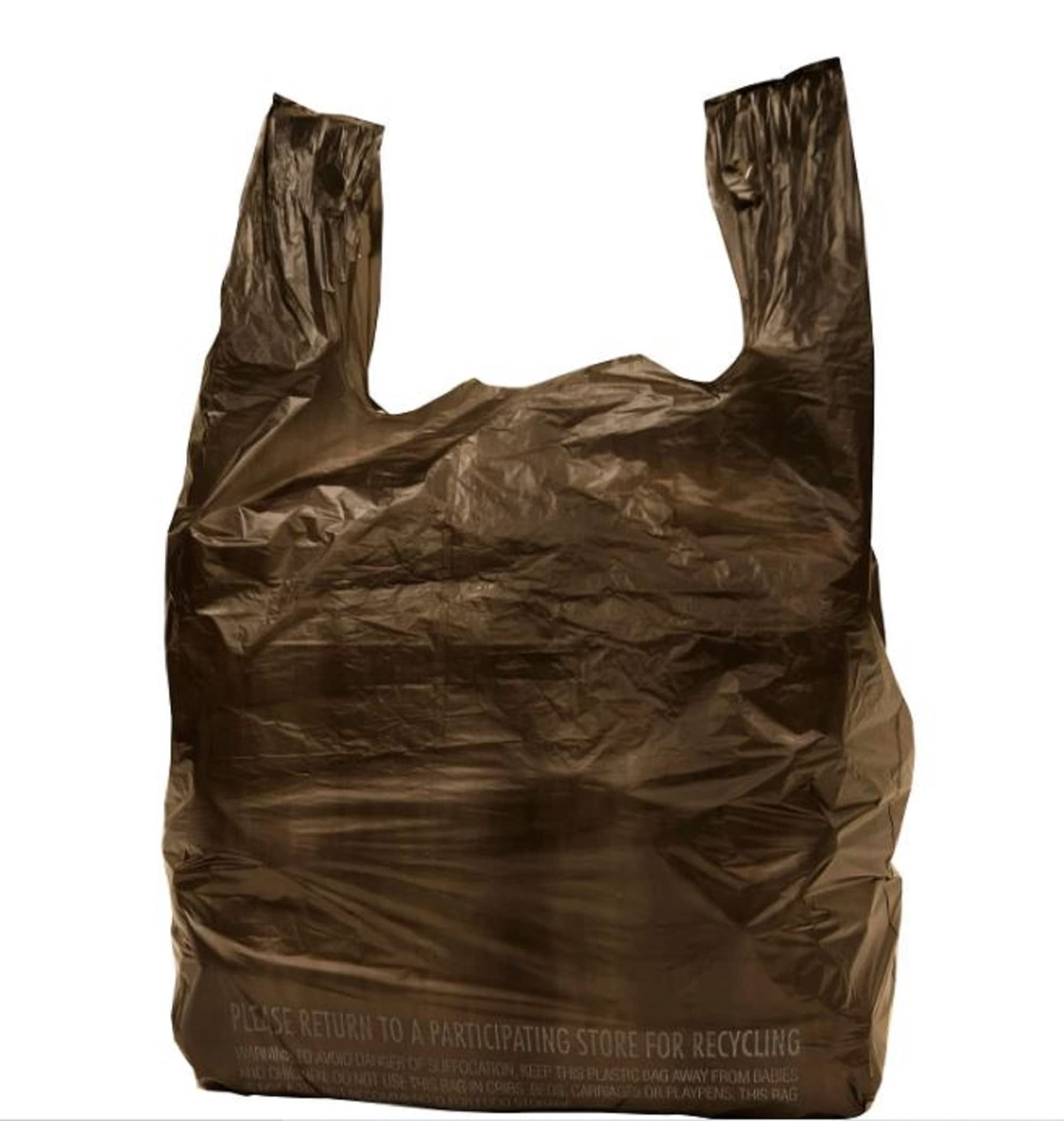 Poly America 1,000 Count Black T-Shirt Carryout Bags, 11.5" x 6.5" x 22"