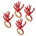 thumbnail image 2 of Fennco Styles Beaded Coral Dinner Napkin Rings - Set of 4 (Coral), 2 of 2