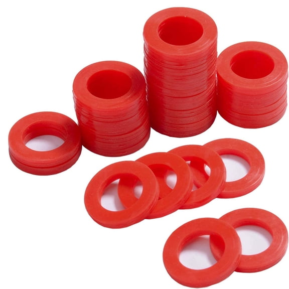40Pcs Silicone Hose Washer Gasket Set for 3/4 Inch Garden Hose Faucet Connector, Leak Proof Seal Ring for Outdoor Water Tap, Red