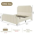 thumbnail image 2 of Bed Frame, Upholstered Bed Frame with Headboard and Footboard, Queen Size Bed Frame with Strong Wooden Slats Support, No Box Spring Required, 2 of 9