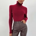 thumbnail image 2 of QASIEATN Sweaters for Graceful Women Fashion, Soft Sweater Slim Fit Lightweight Long Sleeve Turtleneck Tops Undershirt Sexy Knitted Warm Fitted Fashion Pullover Sweater, Womens Fall Tops, 2 of 9