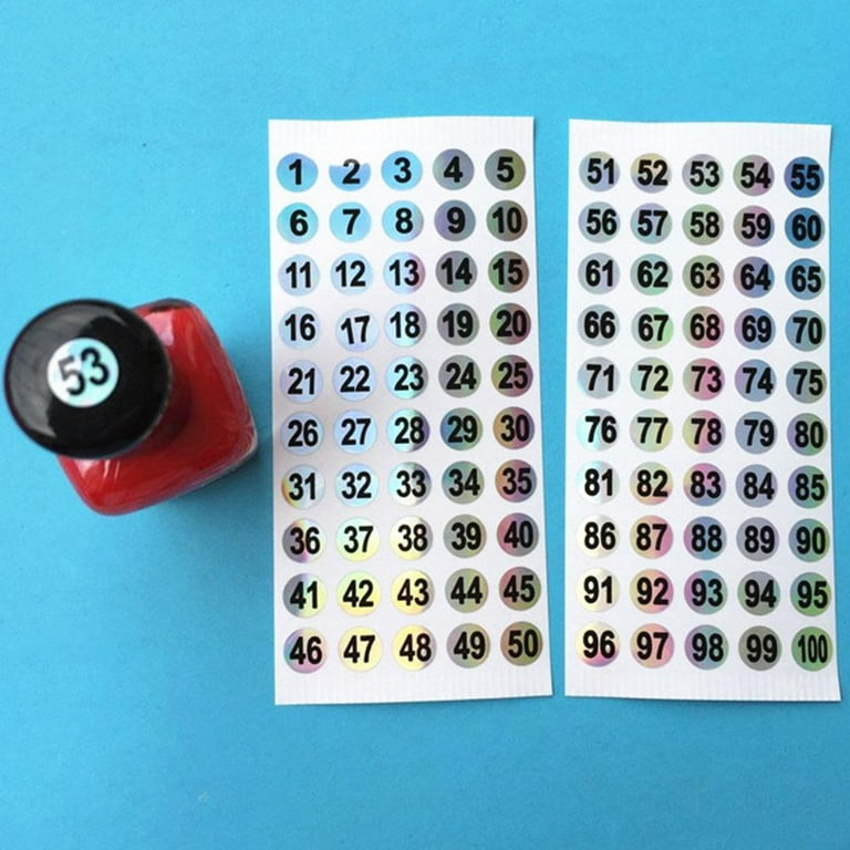 Number Label Stickers For Diy Craft Self-adhesive Nail Polish Tags