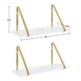 thumbnail image 3 of Kate and Laurel Soloman Modern Wooden Shelves, White and Gold, 18 inch, 2 Piece Set, 3 of 3