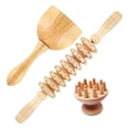 thumbnail image 2 of MERIGLARE 3Pcs Massage Tools, Lymphatic Drainage Wood Muscle Pain Relief Handheld Mushroom, 2 of 9